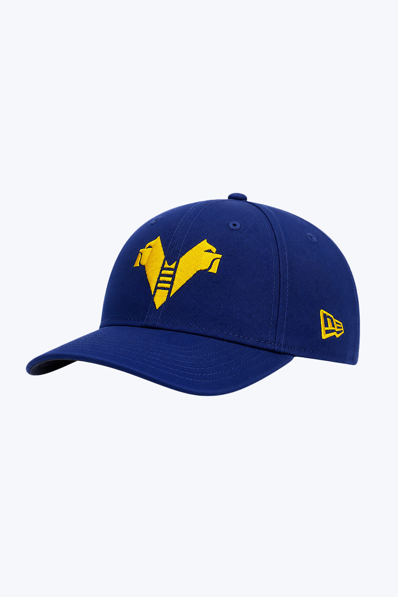 New Era cap royal con logo giallo