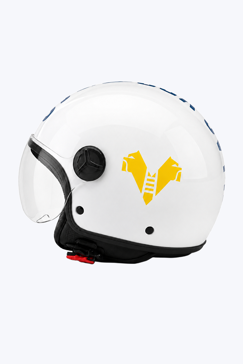 Hellas Verona Casco Moto Bianco Lucido