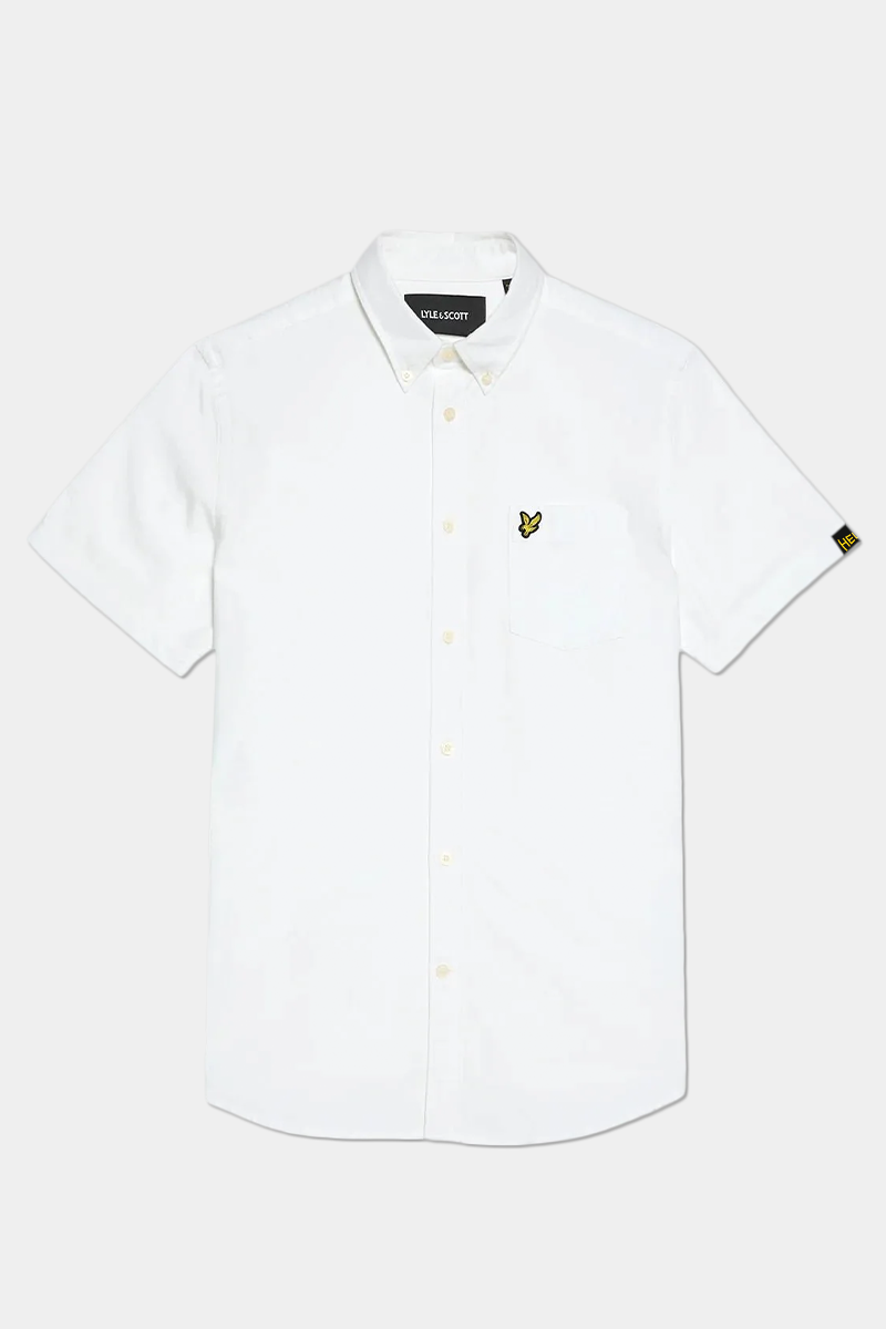 Camicia manica corta oxford bianca
