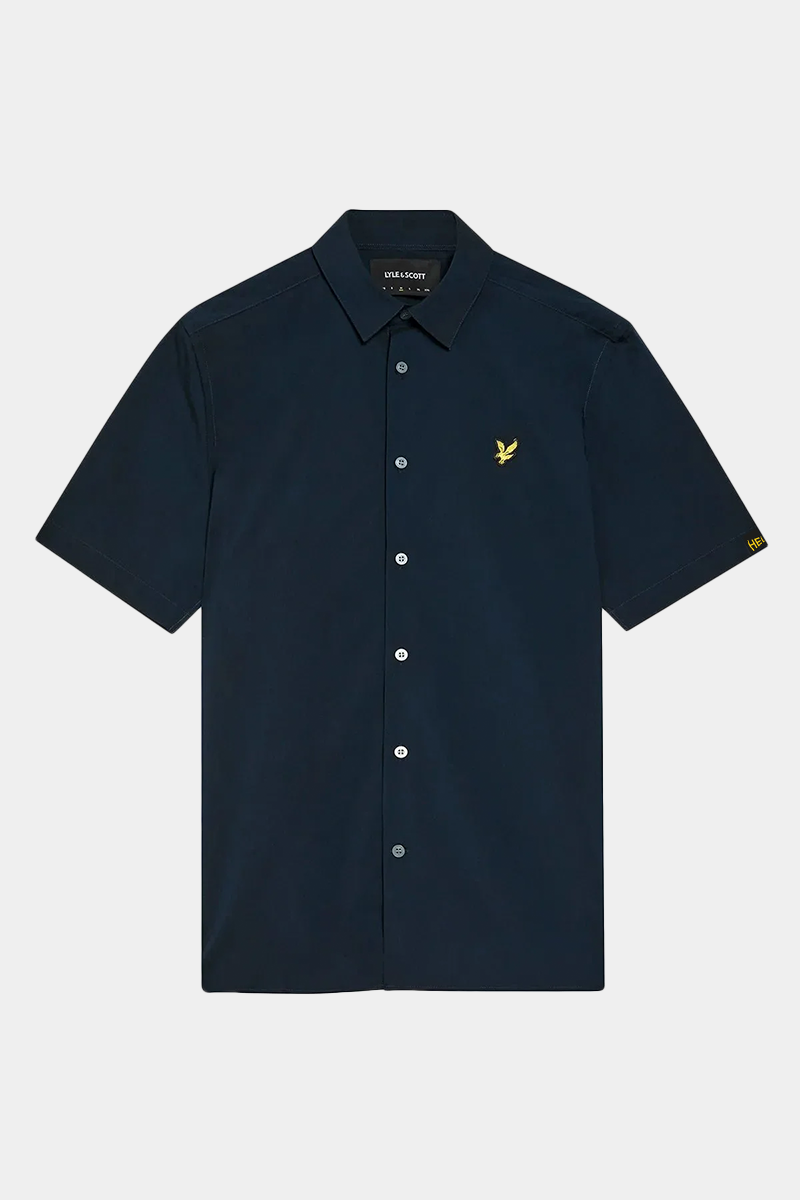Camicia manica corta oxford blu scuro