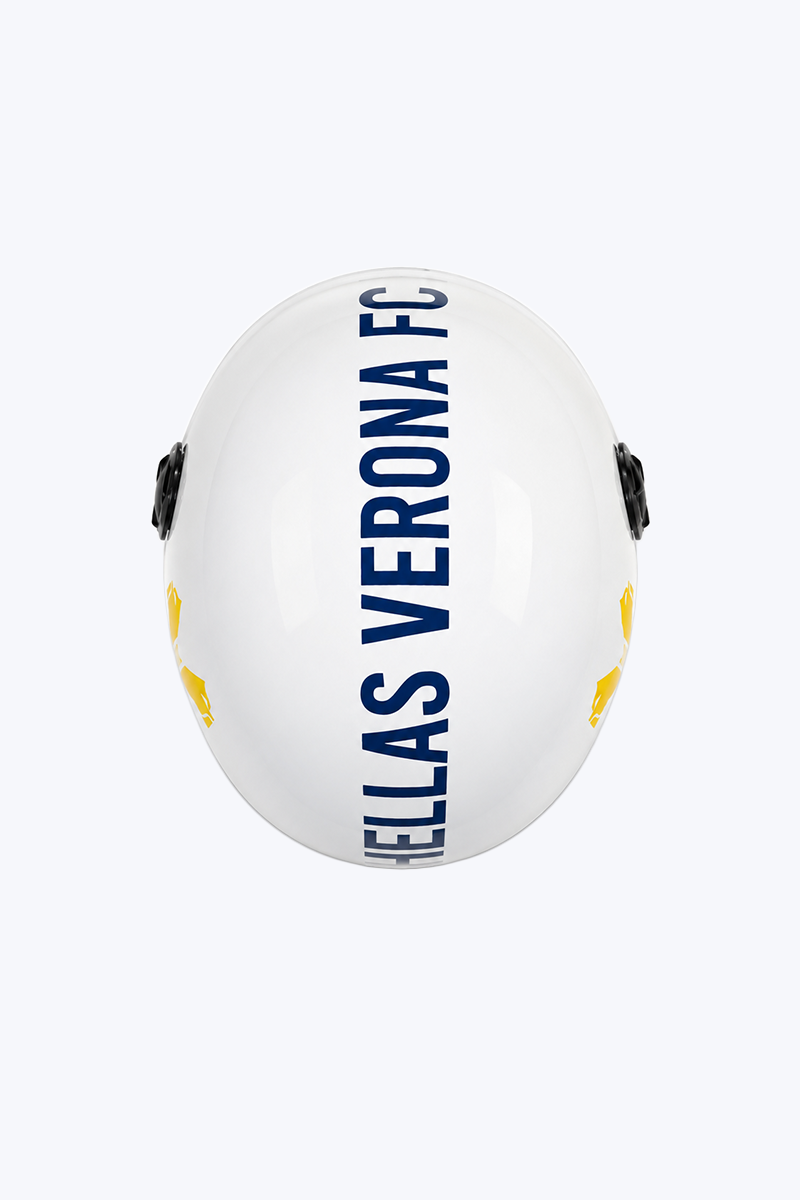 Hellas Verona Casco Moto Bianco Lucido