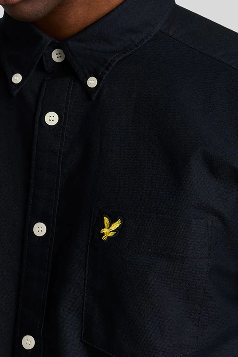 Camicia manica corta oxford blu scuro