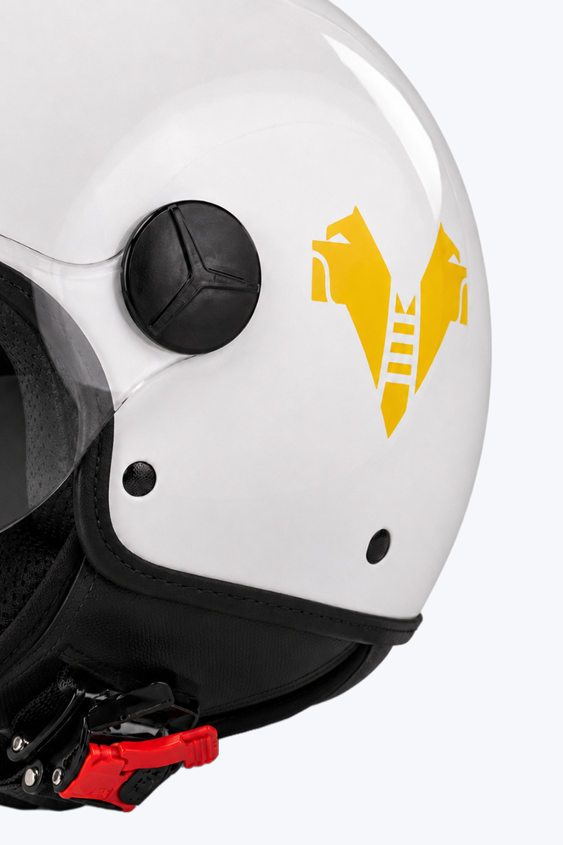 Hellas Verona Casco Moto Bianco Lucido