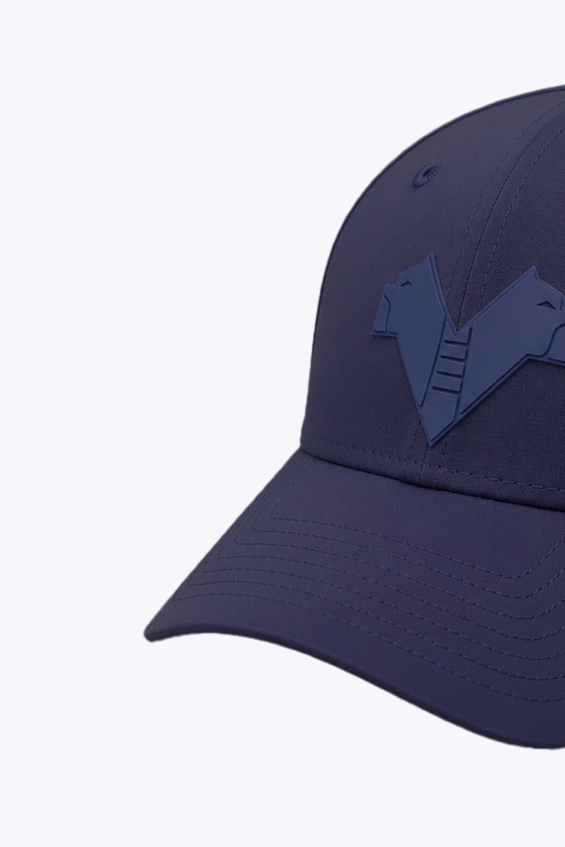 New Era blue cap with rubberized logo