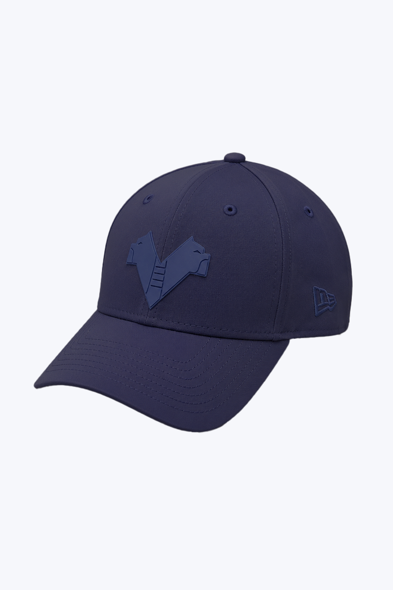 New Era blue cap with rubberized logo